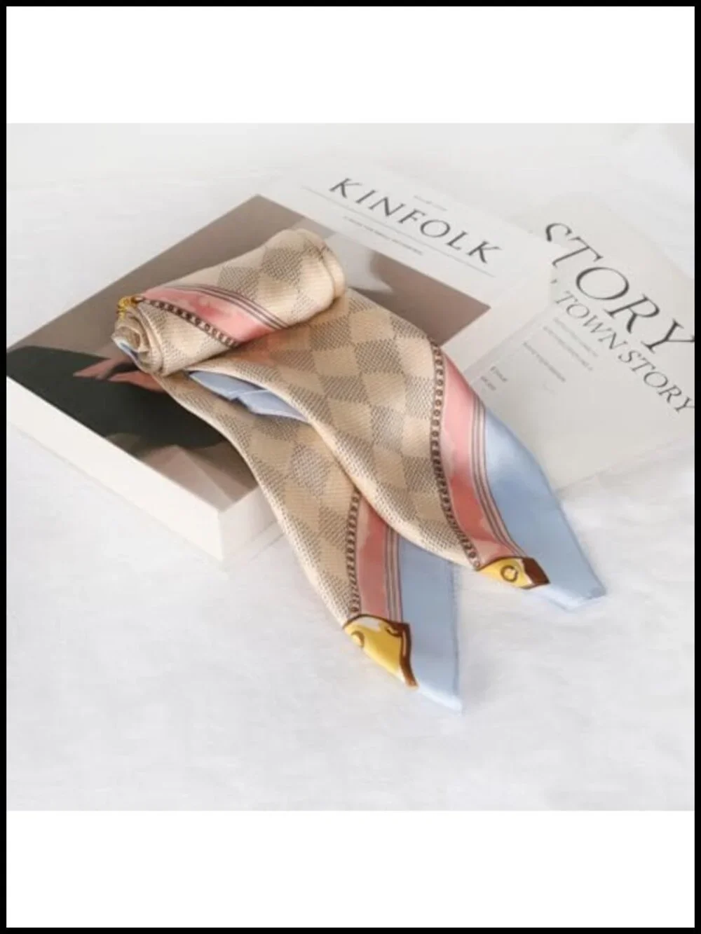 Silk-Like Square Scarf 27.5x27.5 Inches Classic Pattern Bandana for Hair Head